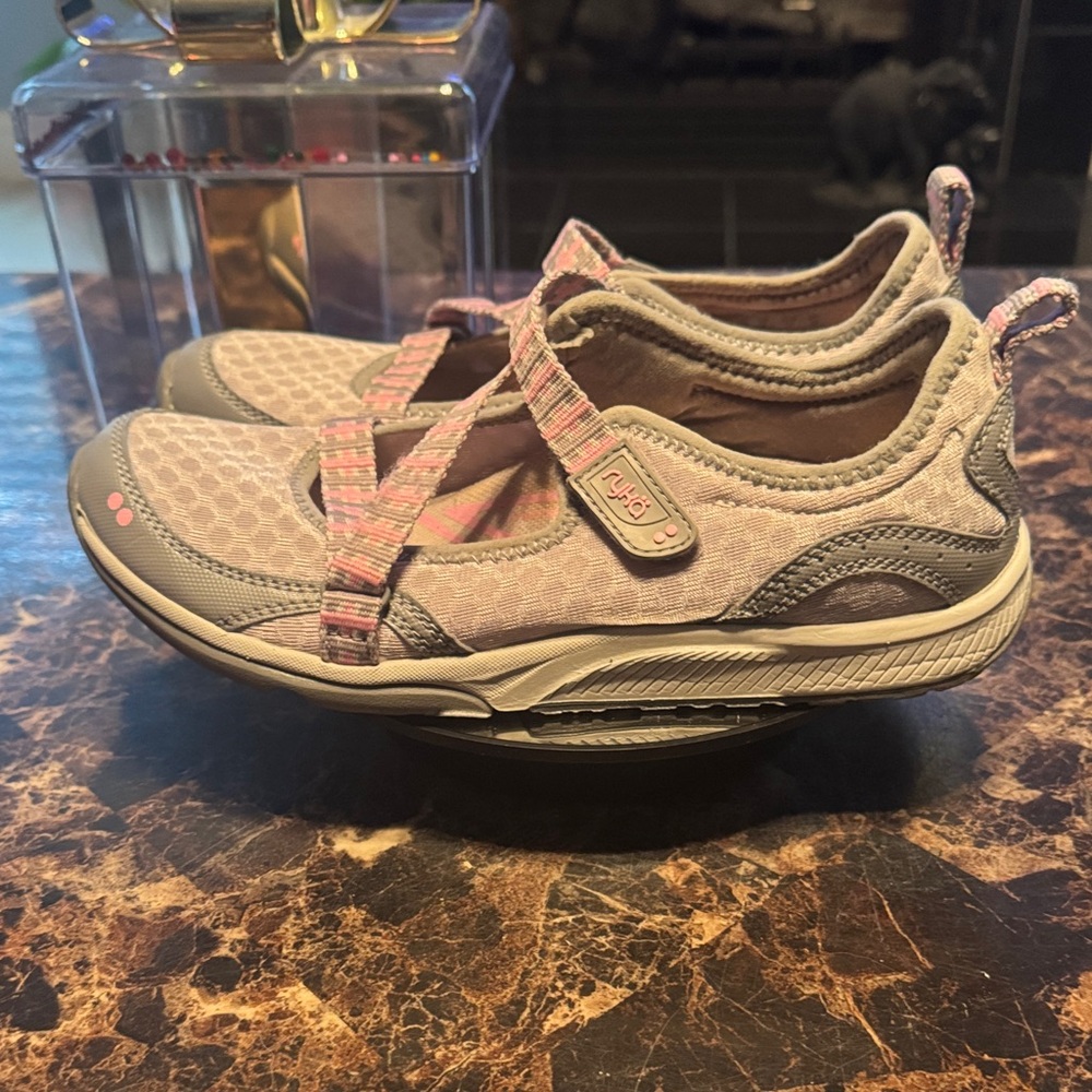 “SOLD” Ryka Kailee Women’s Gray and Pink Athletic Mary Jane Sneakers - Size 7M